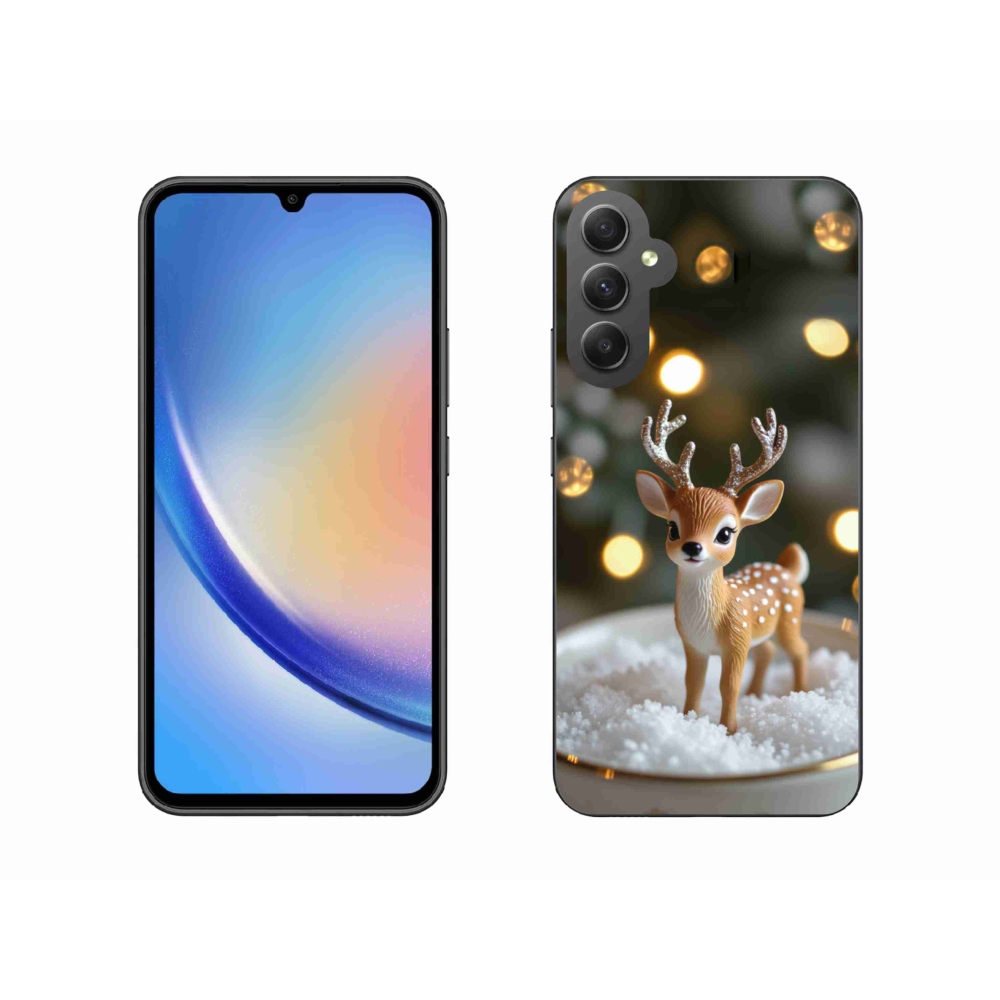 Gélový kryt mmCase na Samsung Galaxy A34 5G - roztomilý vianočný jeleň