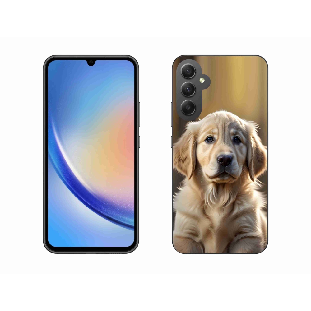 Gélový kryt mmCase na Samsung Galaxy A34 5G - roztomilý zlatý retriever