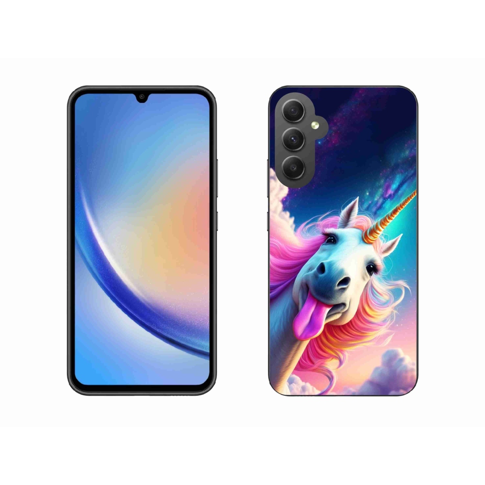 Gélový kryt mmCase na Samsung Galaxy A34 5G - šialený jednorožec
