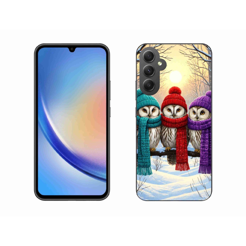 Gélový kryt mmCase na Samsung Galaxy A34 5G - soví priatelia