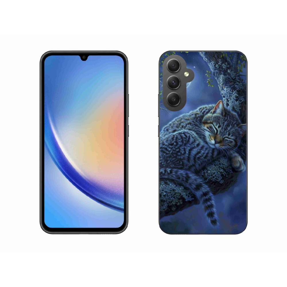 Gélový kryt mmCase na Samsung Galaxy A34 5G - spiaca mačka