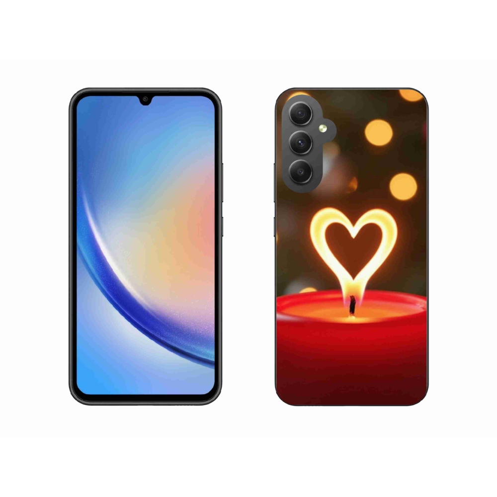 Gélový kryt mmCase na Samsung Galaxy A34 5G - srdce z plameňa