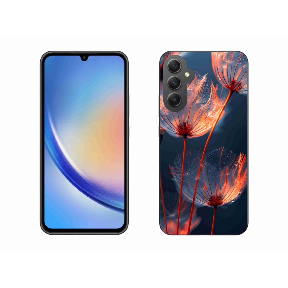 Gélový kryt mmCase na Samsung Galaxy A34 5G - svetielkujúce páperie