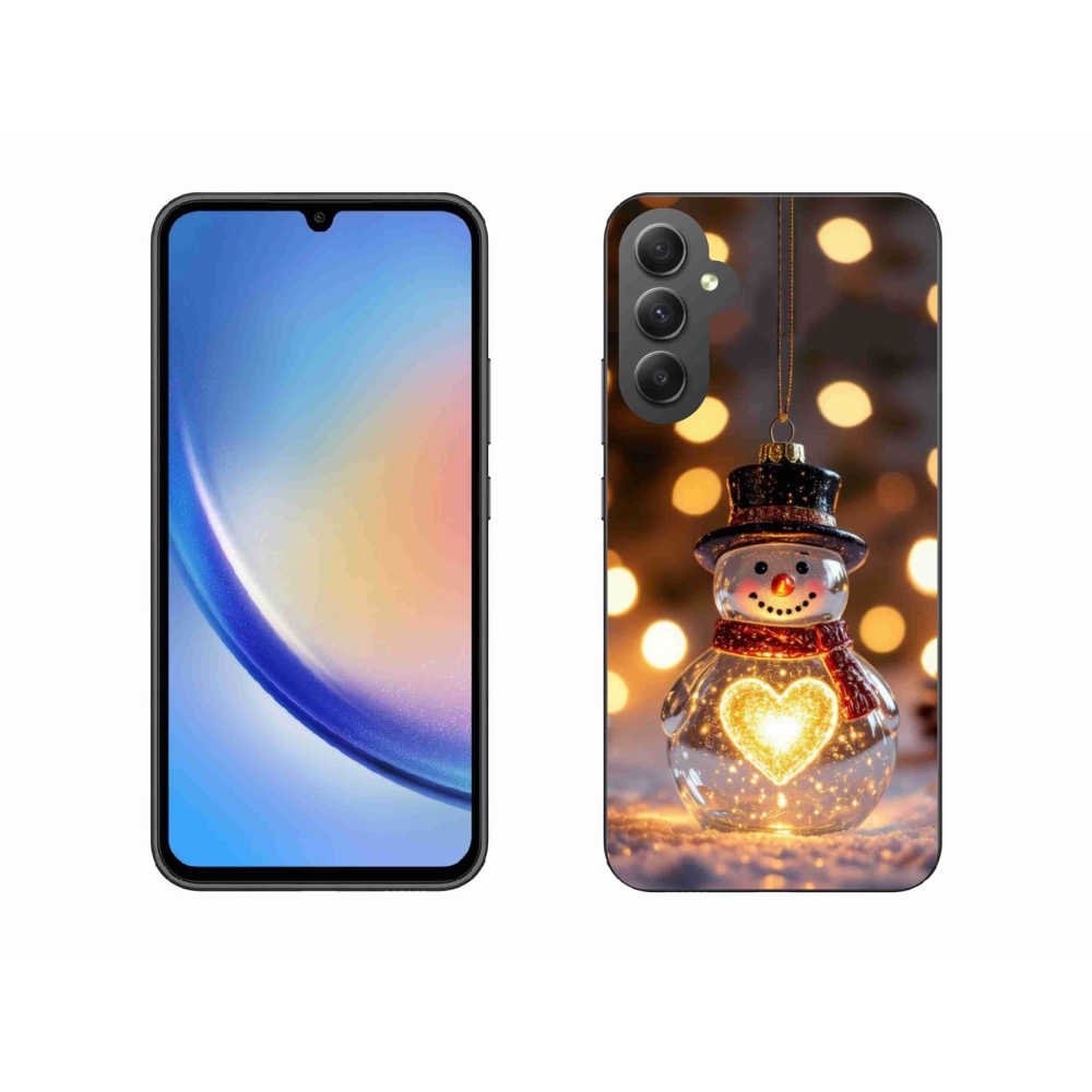 Gélový kryt mmCase na Samsung Galaxy A34 5G - svietiaci vianočný snehuliak