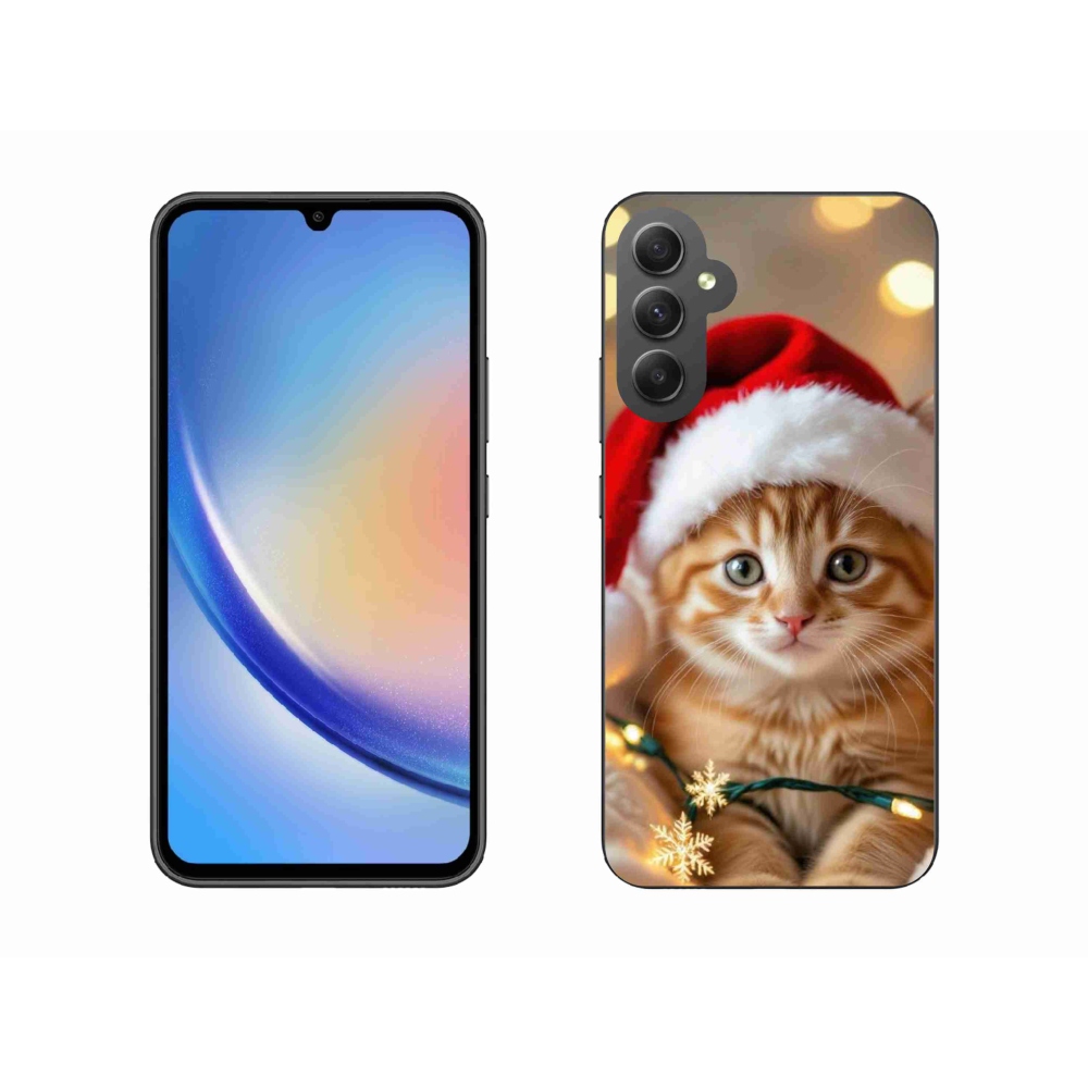 Gélový kryt mmCase na Samsung Galaxy A34 5G - vianočné mačiatko