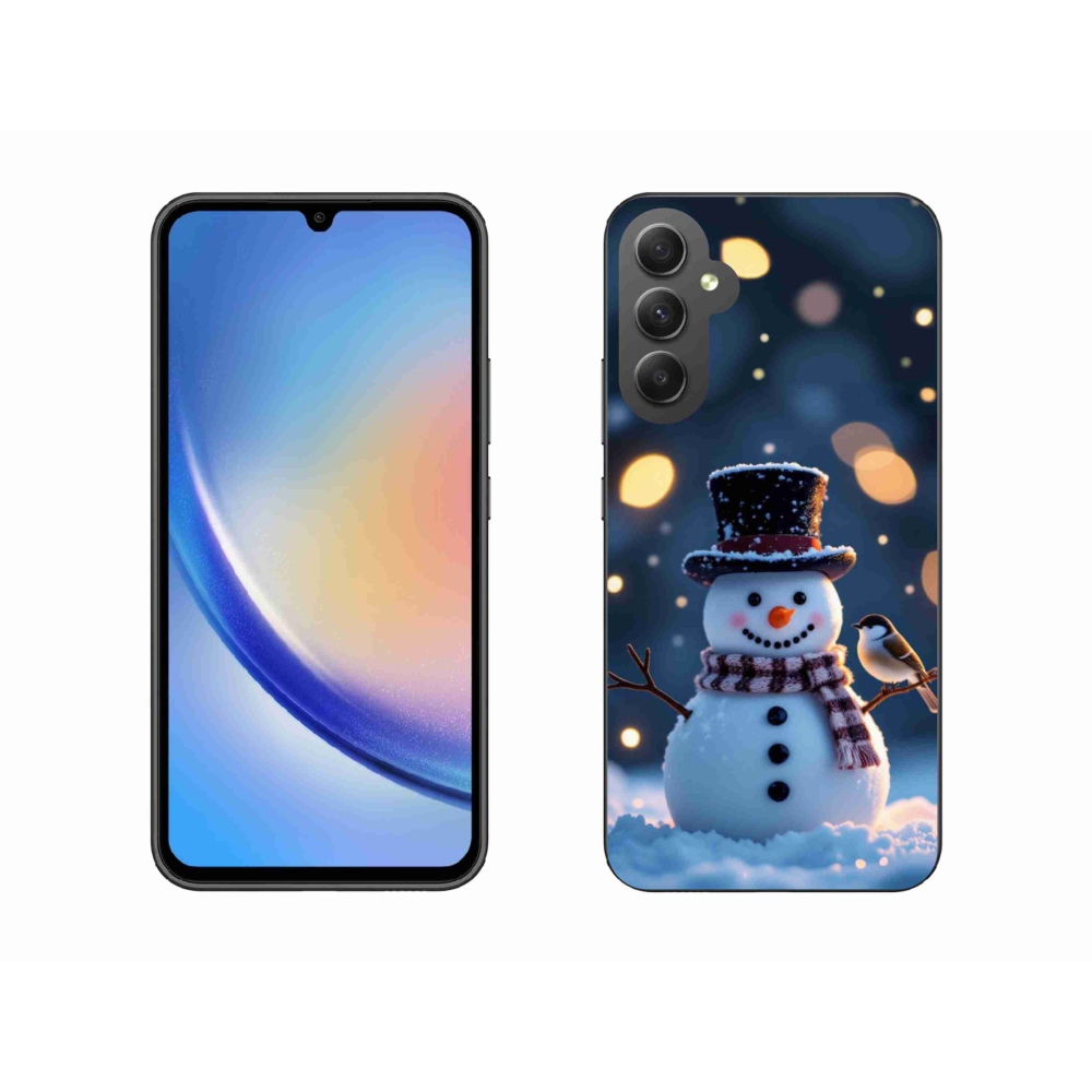 Gélový kryt mmCase na Samsung Galaxy A34 5G - vianočný snehuliak
