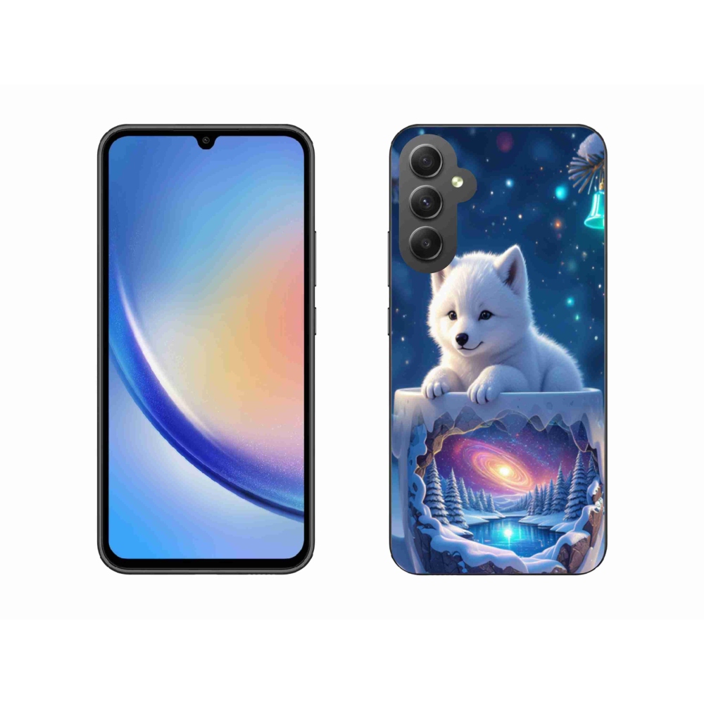 Gélový kryt mmCase na Samsung Galaxy A34 5G - vianočné šteňa