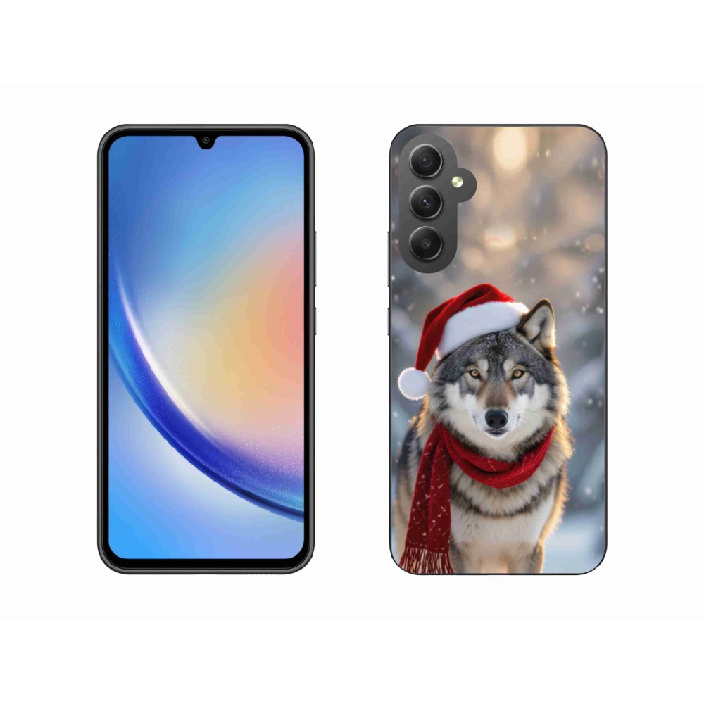 Gélový kryt mmCase na Samsung Galaxy A34 5G - vianočný vlk