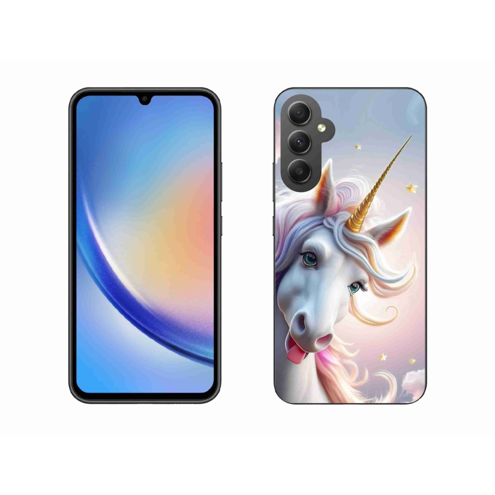 Gélový kryt mmCase na Samsung Galaxy A34 5G - veselý jednorožec