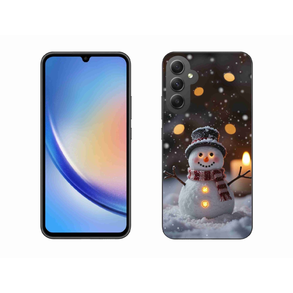 Gélový kryt mmCase na Samsung Galaxy A34 5G - veselý snehuliak