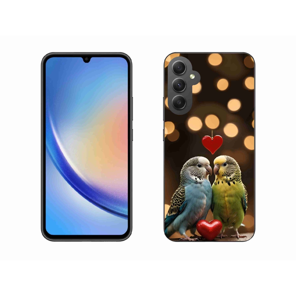Gélový kryt mmCase na Samsung Galaxy A34 5G - zamilovaní papagáje
