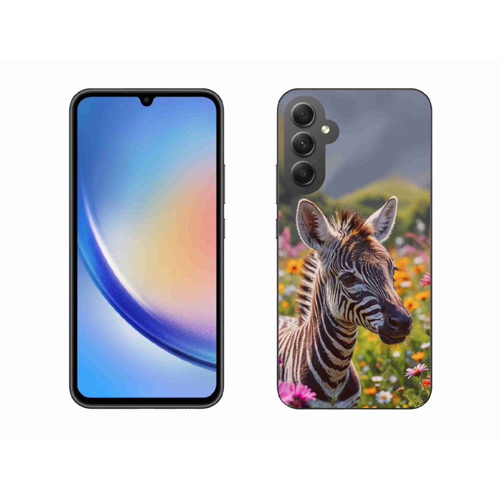 Gélový kryt mmCase na Samsung Galaxy A34 5G - zebra na lúke