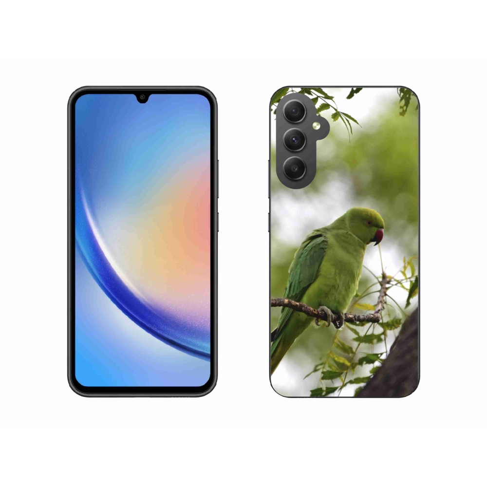 Gélový kryt mmCase na Samsung Galaxy A34 5G - zelený papagáj