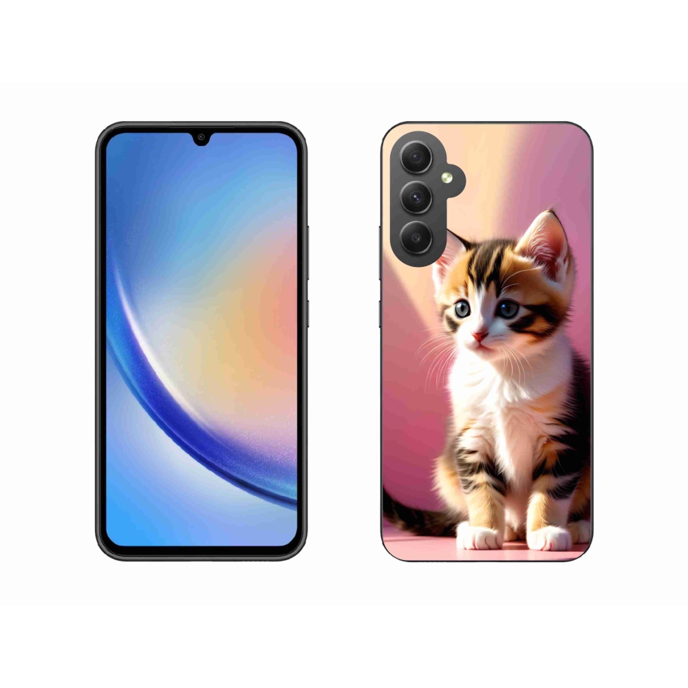 Gélový kryt mmCase na Samsung Galaxy A34 5G - zvedavé mačiatko 2