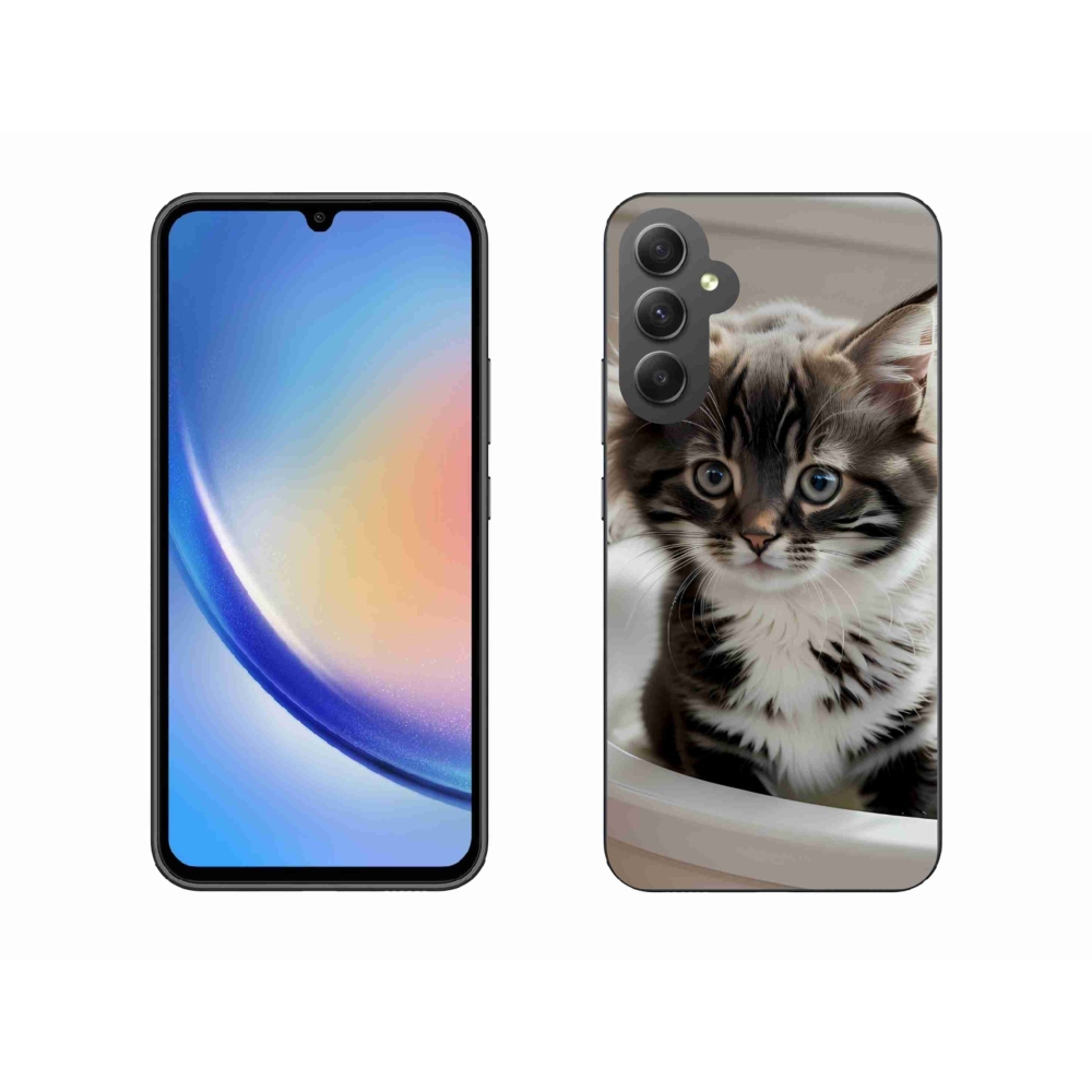 Gélový kryt mmCase na Samsung Galaxy A34 5G - zvedavé mačiatko