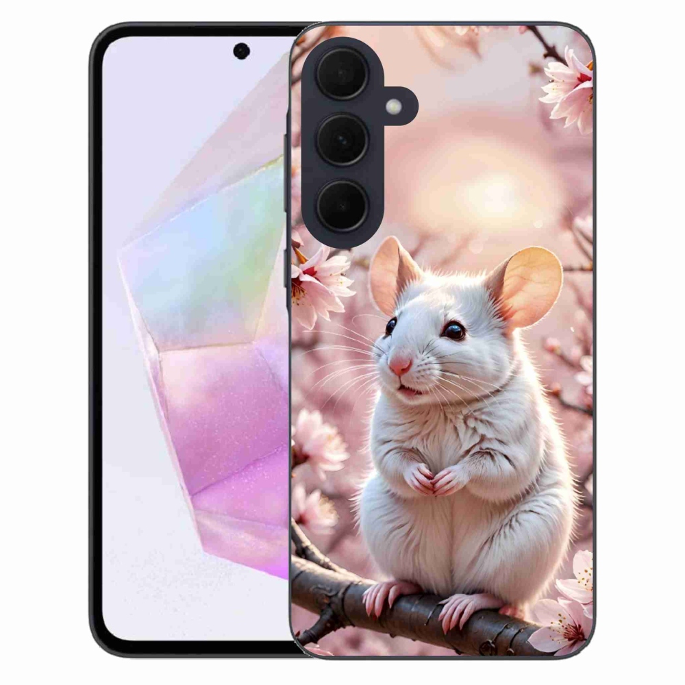 Gélový kryt mmCase na Samsung Galaxy A35 5G - biela myš na vetve