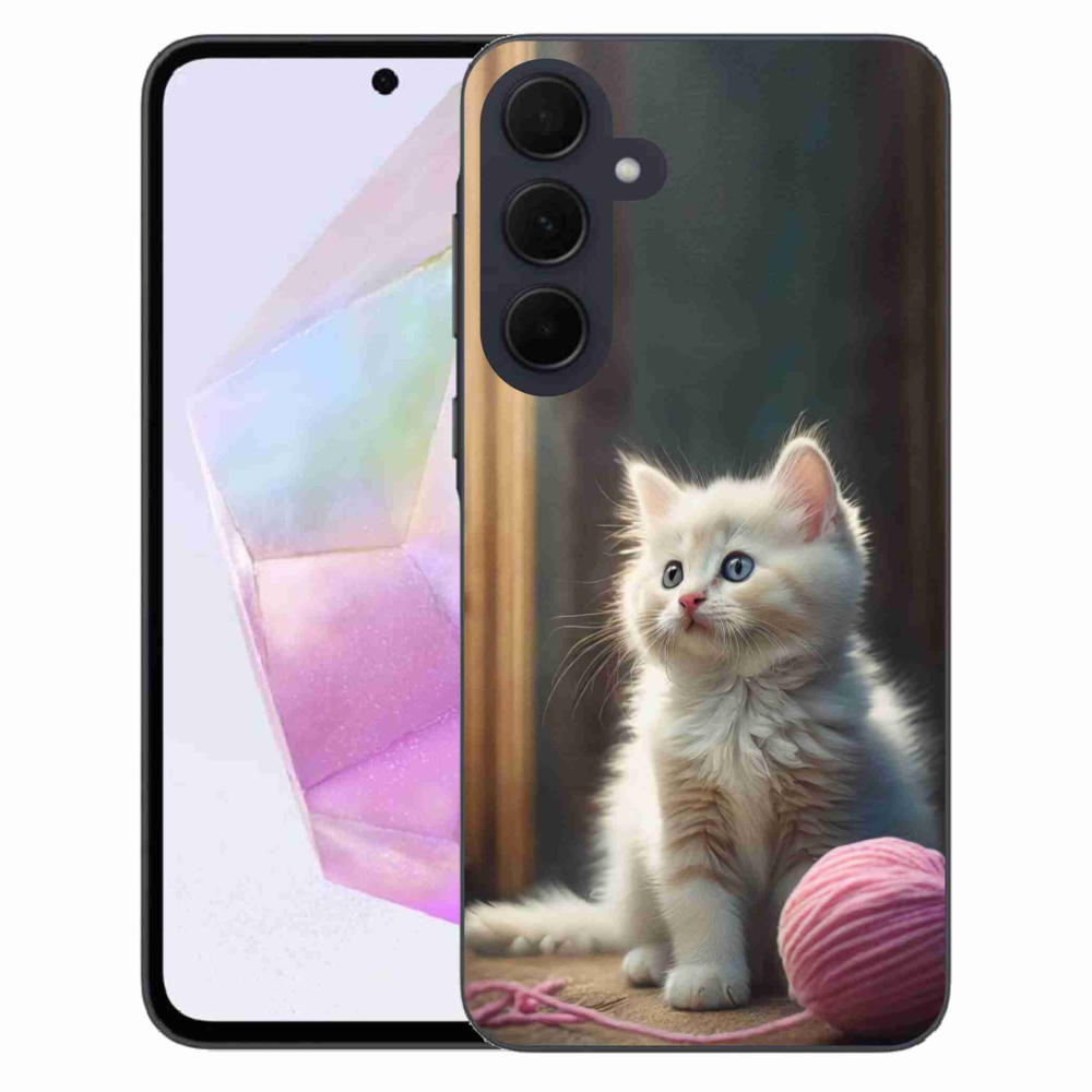 Gélový kryt mmCase na Samsung Galaxy A35 5G - biele mačiatko 2