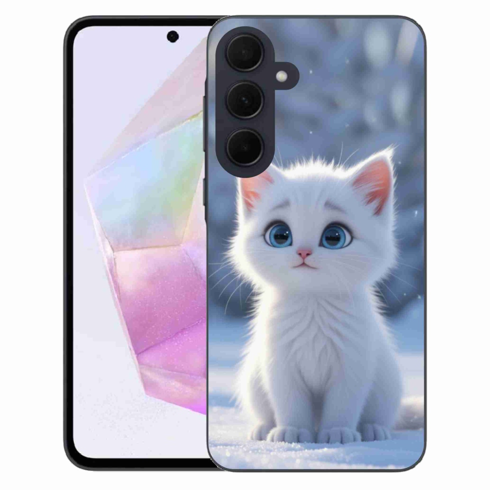 Gélový kryt mmCase na Samsung Galaxy A35 5G - biele mačiatko 3