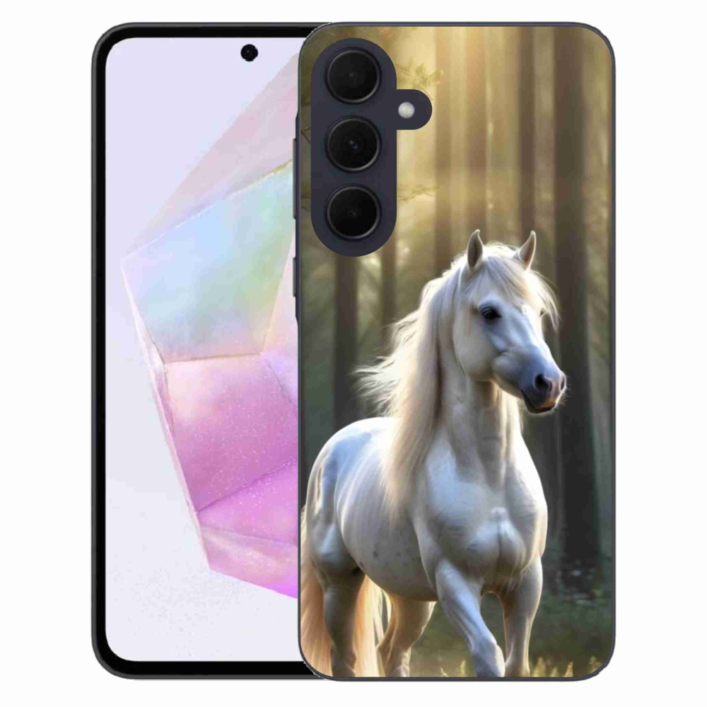 Gélový kryt mmCase na Samsung Galaxy A35 5G - biely kôň 3