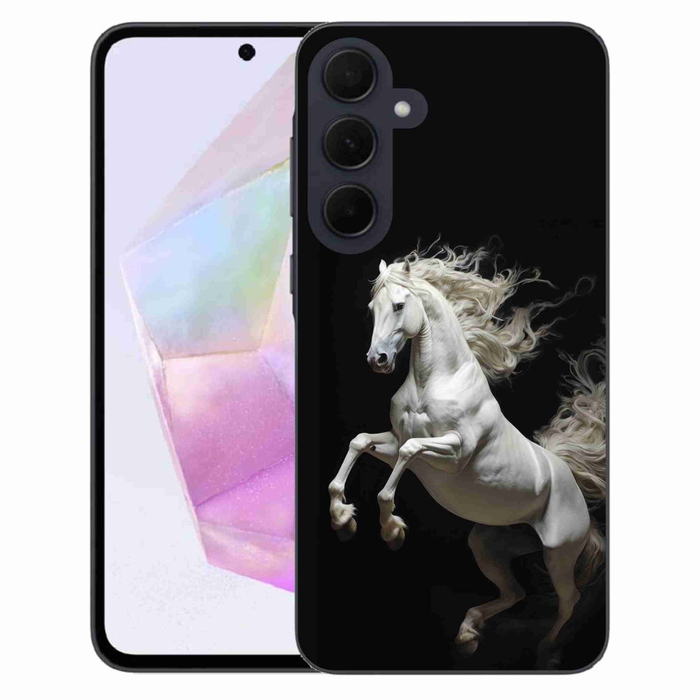 Gélový kryt mmCase na Samsung Galaxy A35 5G - biely kôň 4