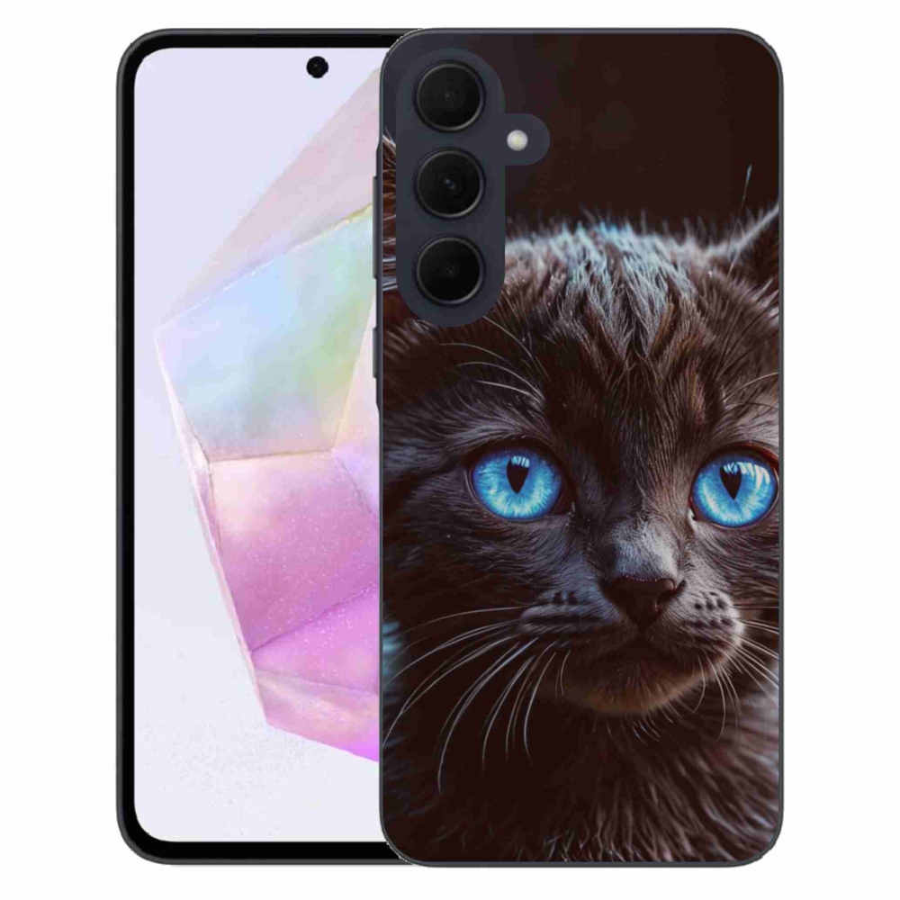 Gélový kryt mmCase na Samsung Galaxy A35 5G - čierne mačiatko 2