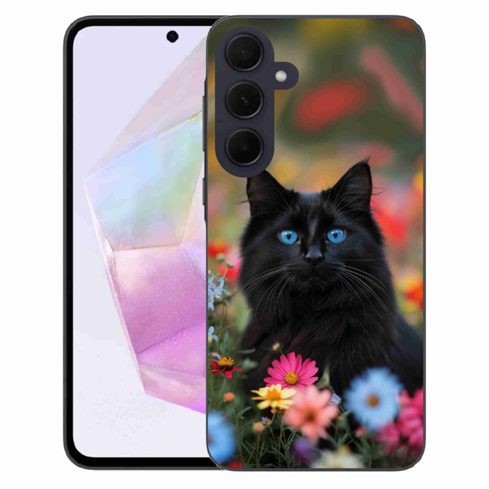 Gélový kryt mmCase na Samsung Galaxy A35 5G - čierne mačiatko 4