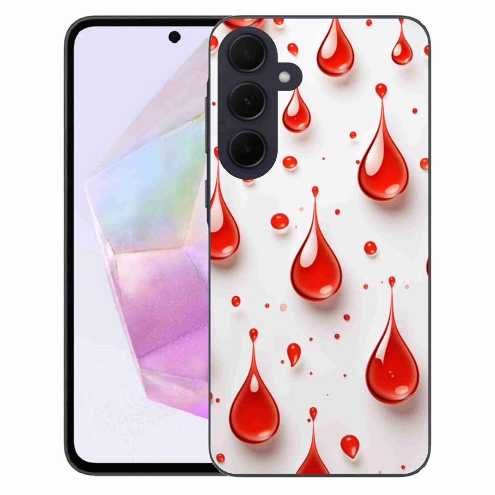 Gélový kryt mmCase na Samsung Galaxy A35 5G - červené kvapky