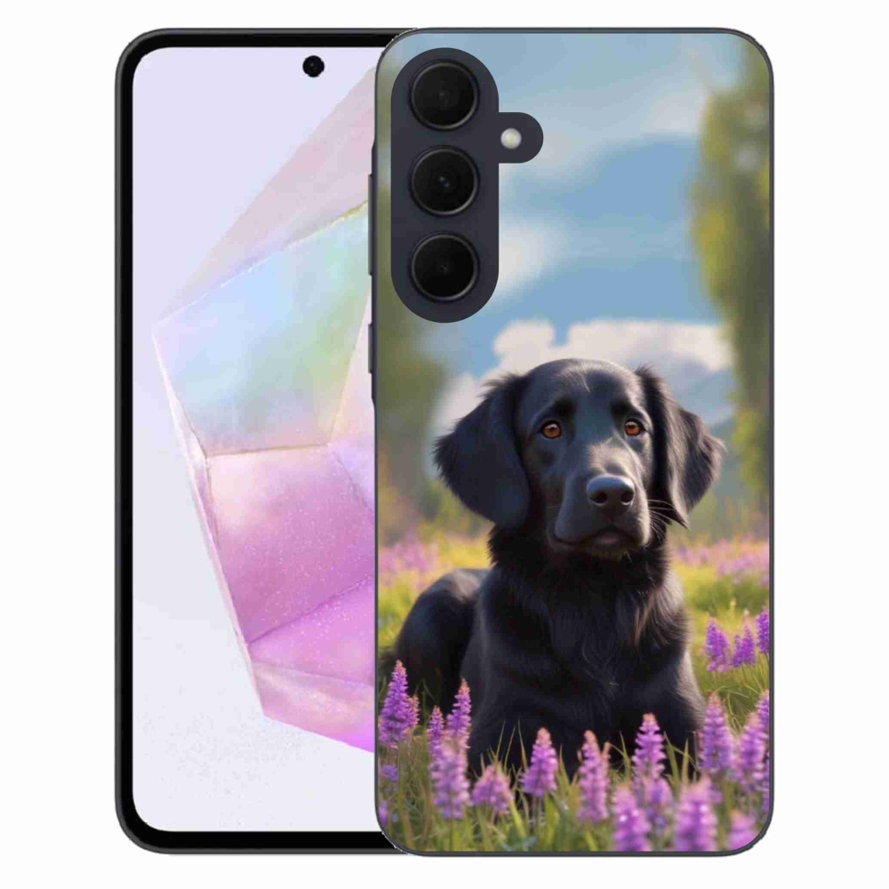Gélový kryt mmCase na Samsung Galaxy A35 5G - elegantný čierny retriever