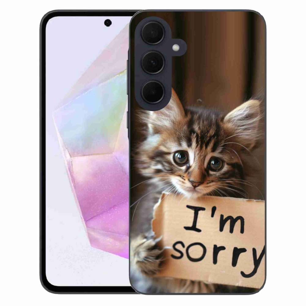 Gélový kryt mmCase na Samsung Galaxy A35 5G - mačacie ospravedlnenie