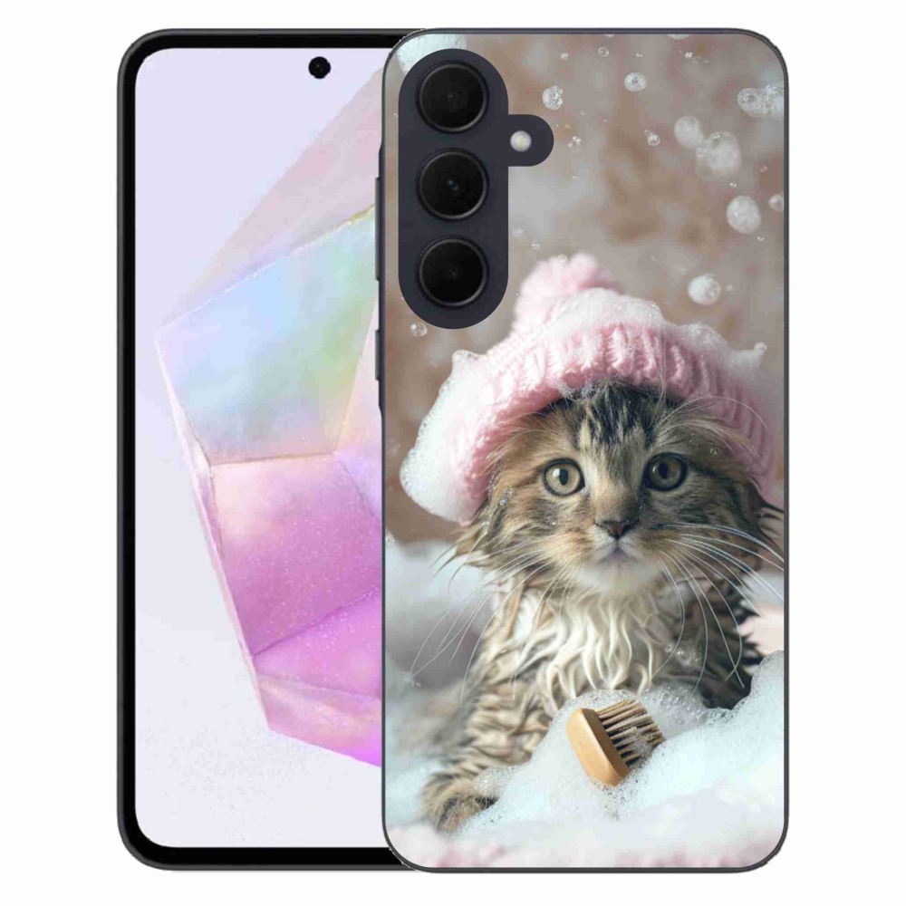 Gélový kryt mmCase na Samsung Galaxy A35 5G - mačiatko a kúpeľ