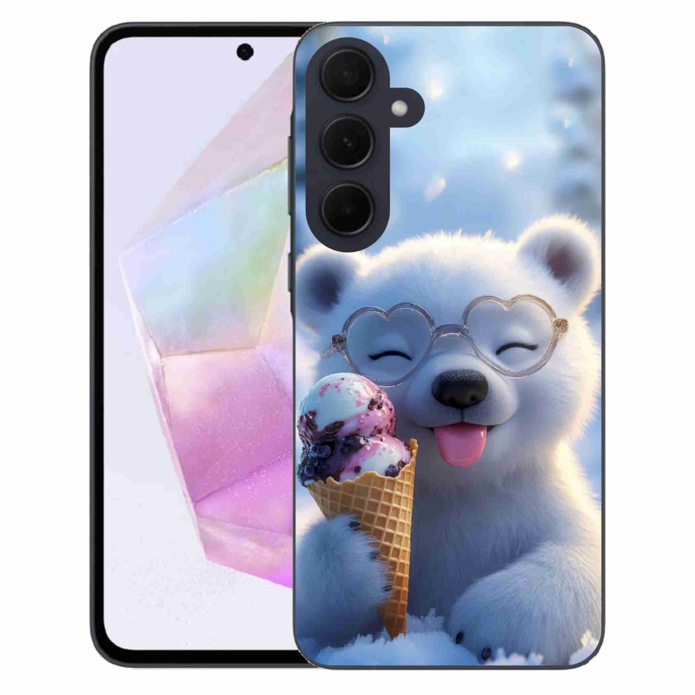Gélový kryt mmCase na Samsung Galaxy A35 5G - medvedík so zmrzlinou