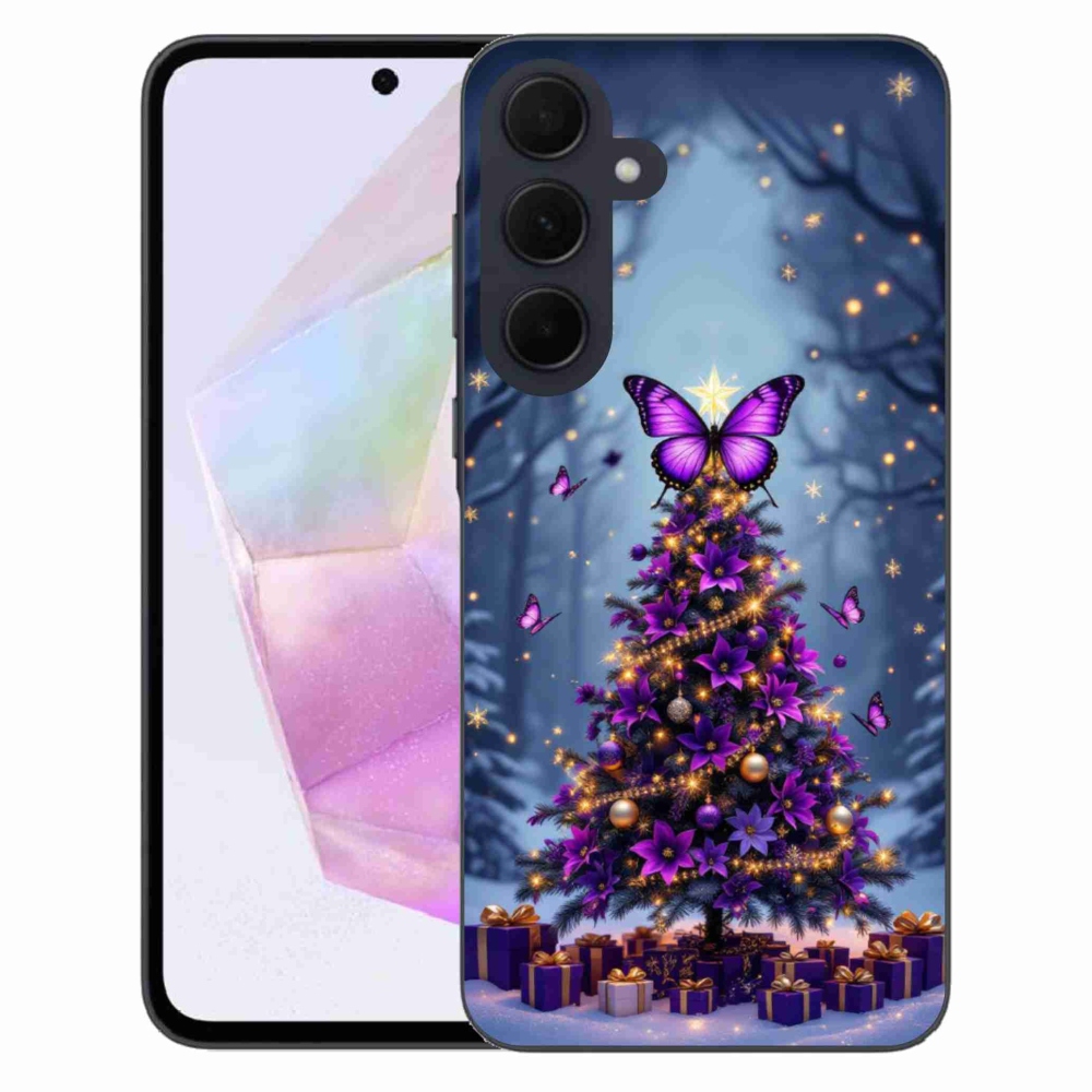 Gélový kryt mmCase na Samsung Galaxy A35 5G - motýlí vianočný stromček