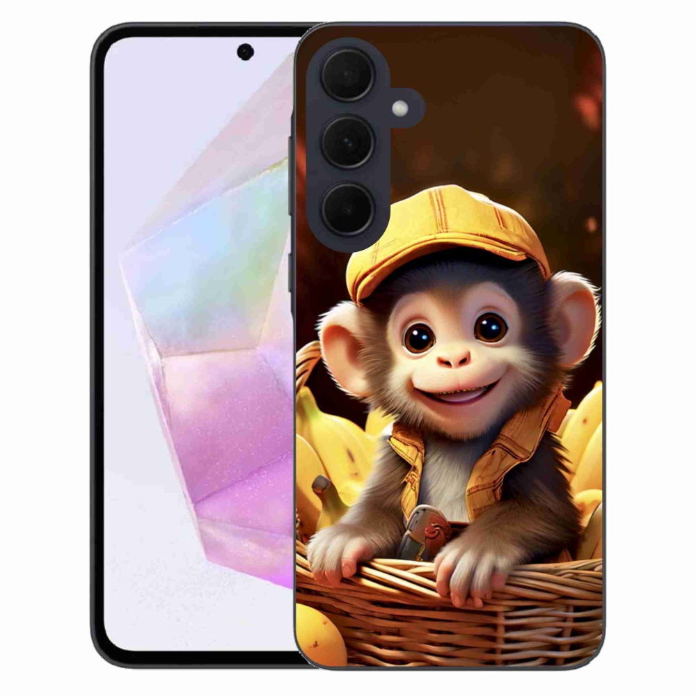 Gélový kryt mmCase na Samsung Galaxy A35 5G - opice v košíku