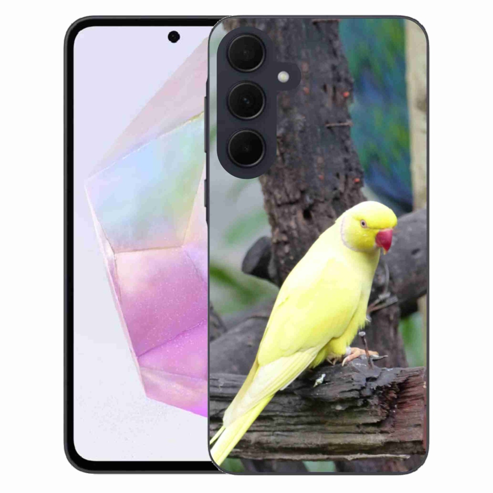 Gélový kryt mmCase na Samsung Galaxy A35 5G - papagáj alexander žltý