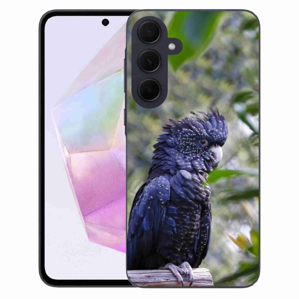Gélový kryt mmCase na Samsung Galaxy A35 5G - papagáj kakadu čierny