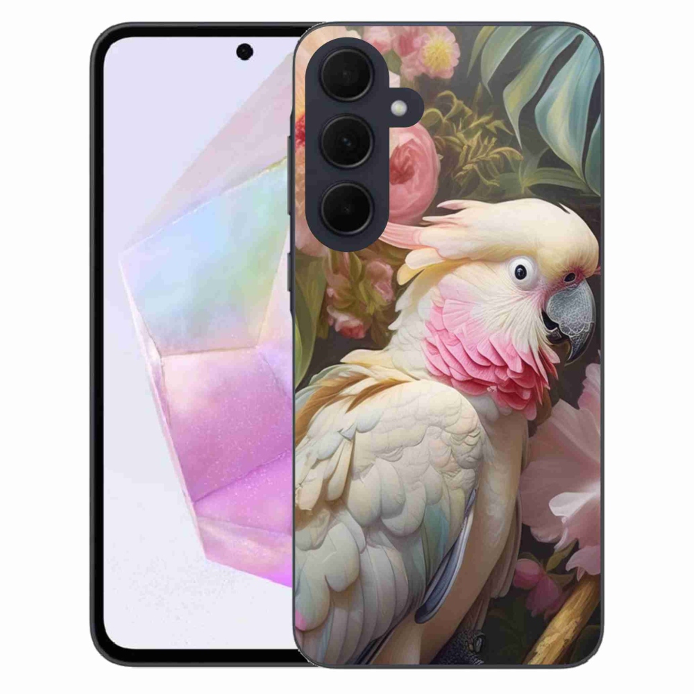 Gélový kryt mmCase na Samsung Galaxy A35 5G - papagáj kakadu ružový 2