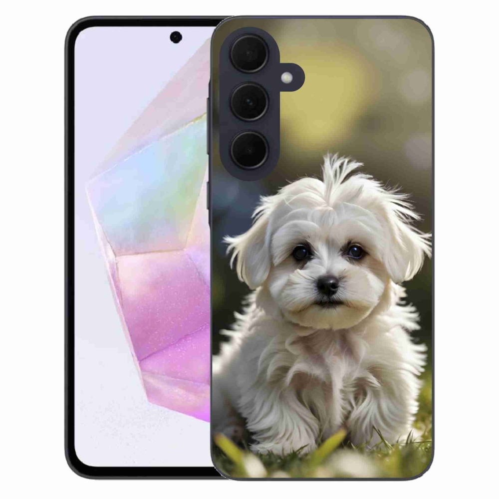Gélový kryt mmCase na Samsung Galaxy A35 5G - roztomilý maltézsky psík