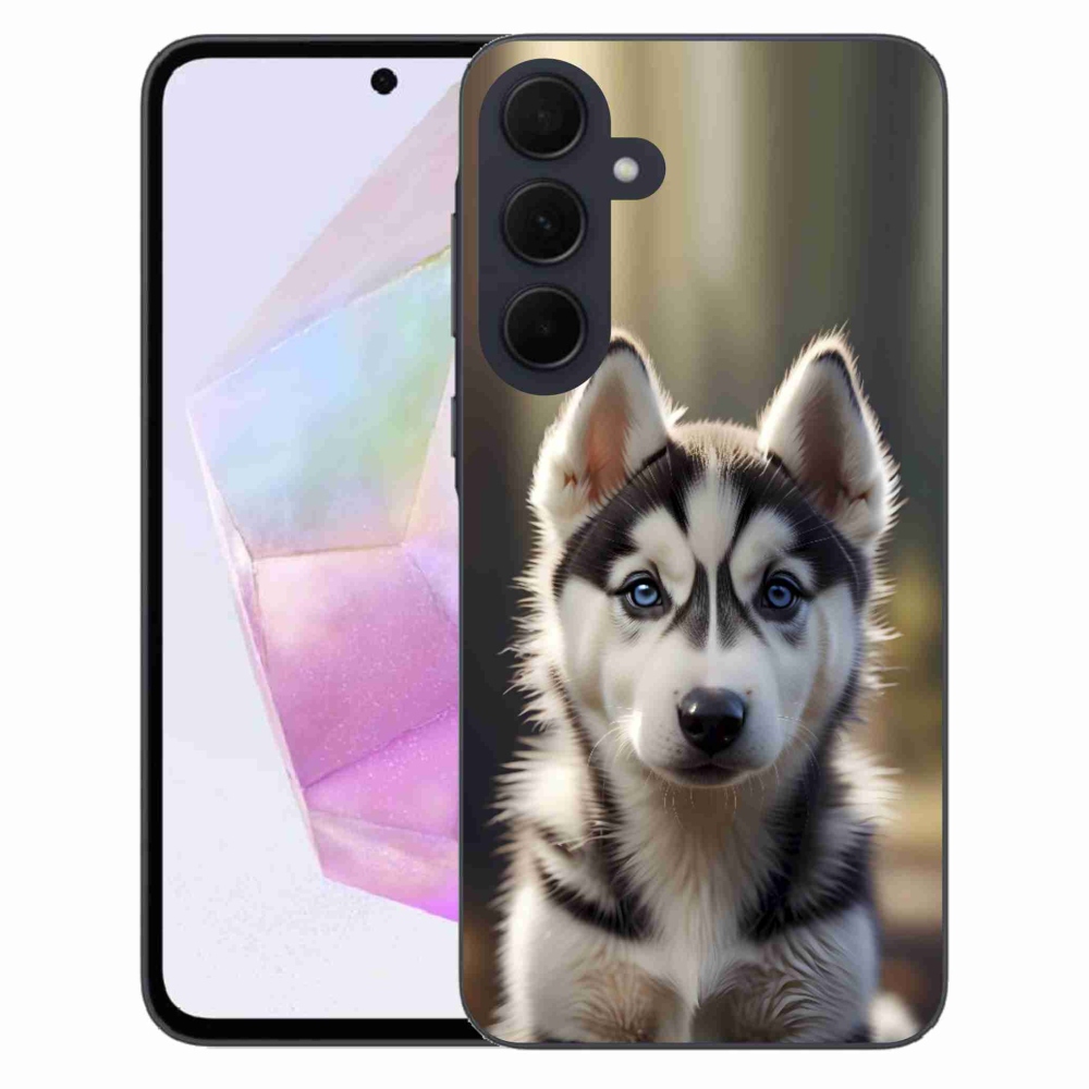 Gélový kryt mmCase na Samsung Galaxy A35 5G - roztomilý sibírsky husky
