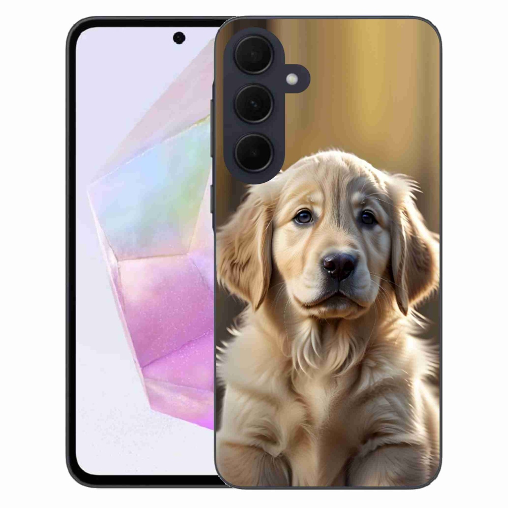Gélový kryt mmCase na Samsung Galaxy A35 5G - roztomilý zlatý retriever