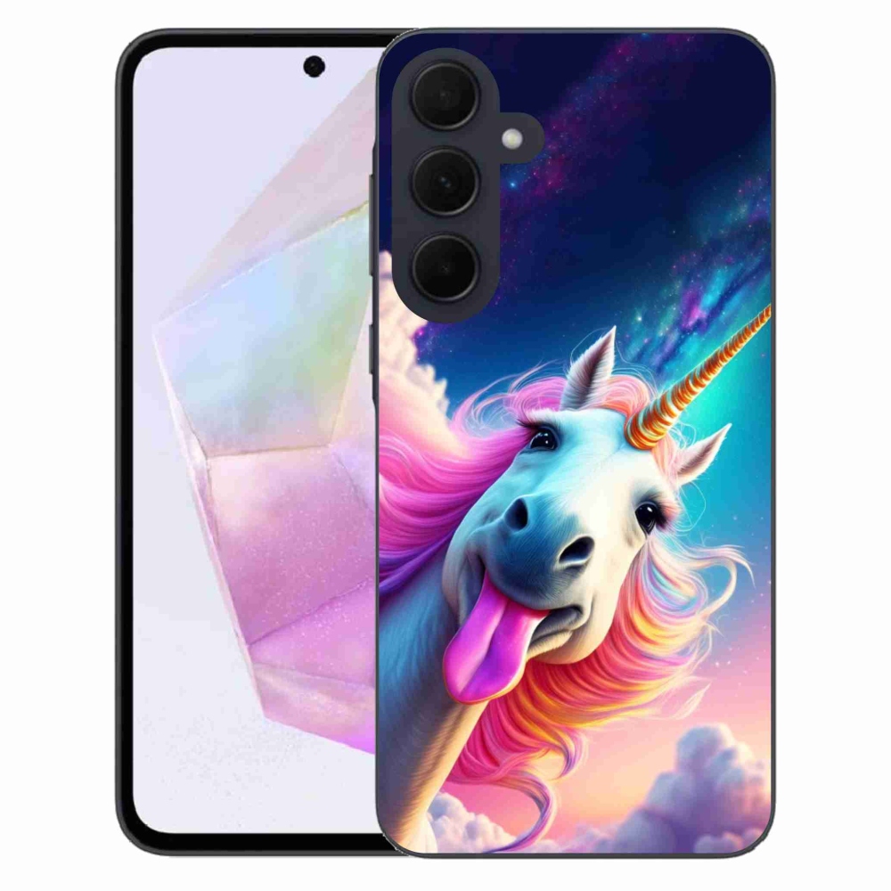 Gélový kryt mmCase na Samsung Galaxy A35 5G - šialený jednorožec