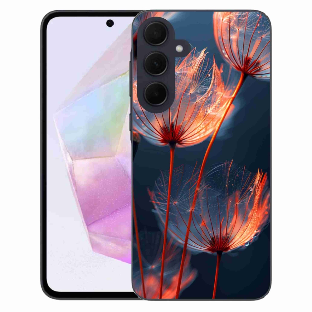 Gélový kryt mmCase na Samsung Galaxy A35 5G - svetielkujúce páperie