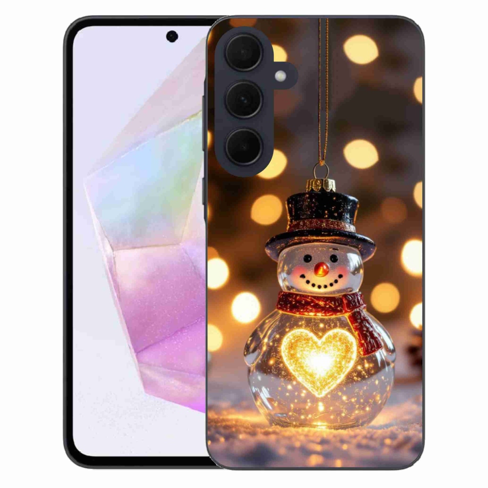 Gélový kryt mmCase na Samsung Galaxy A35 5G - svietiaci vianočný snehuliak