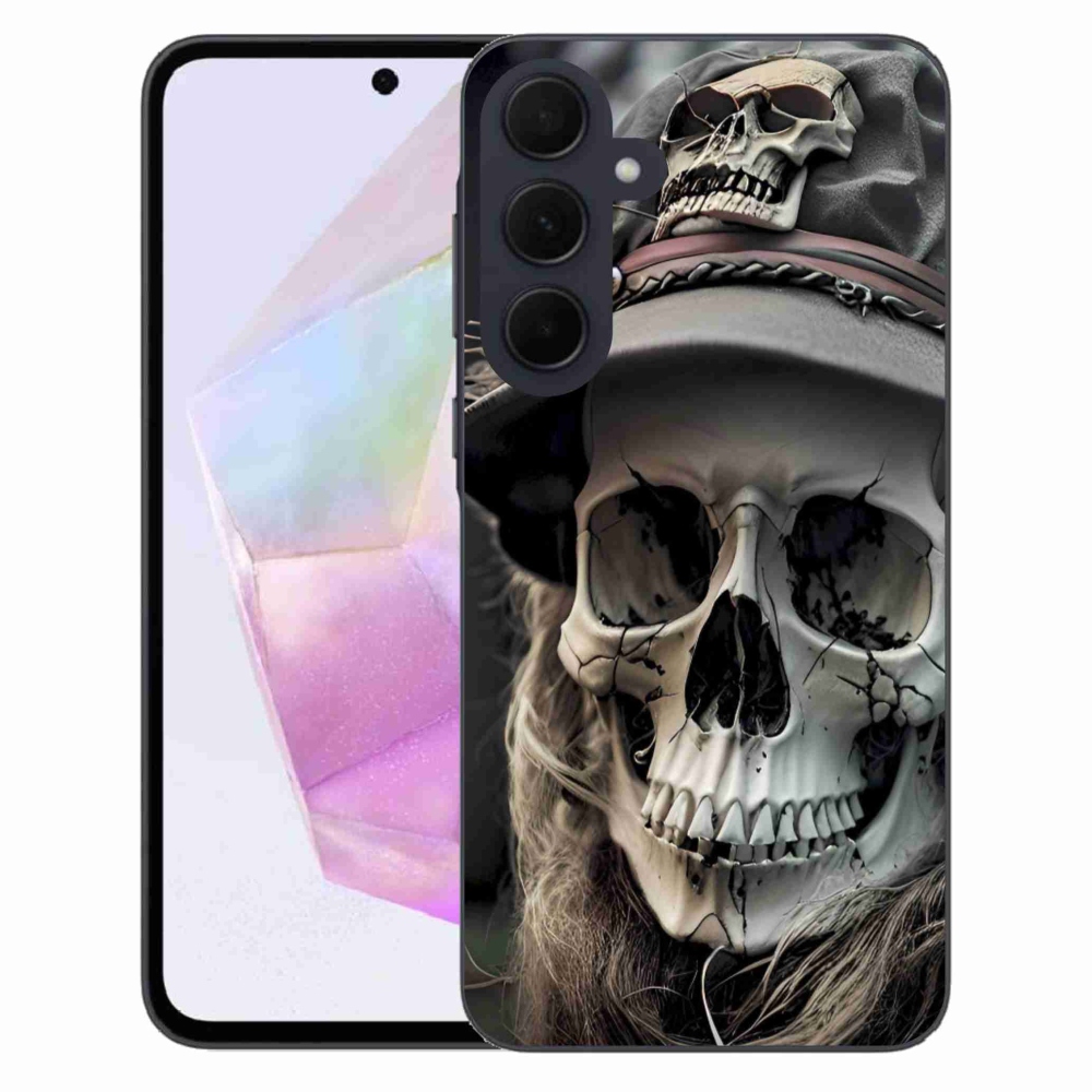 Gélový kryt mmCase na Samsung Galaxy A35 5G - temná lebka