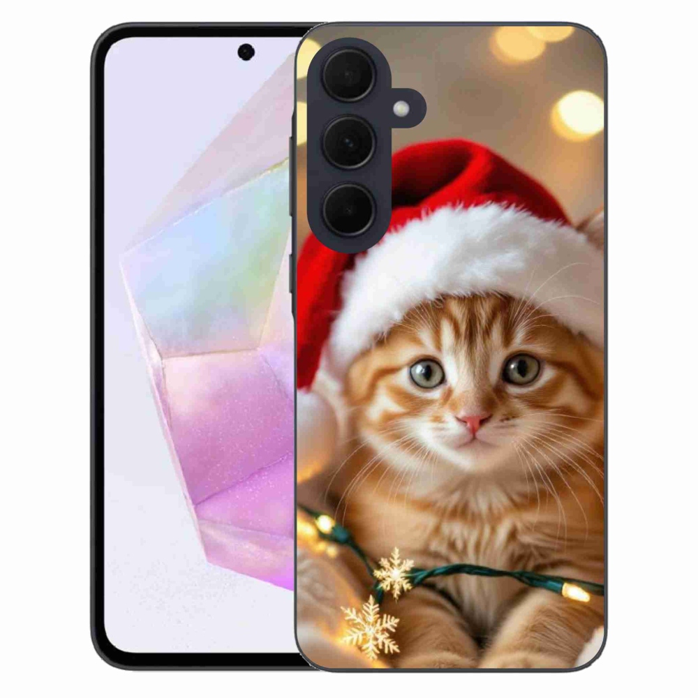 Gélový kryt mmCase na Samsung Galaxy A35 5G - vianočné mačiatko