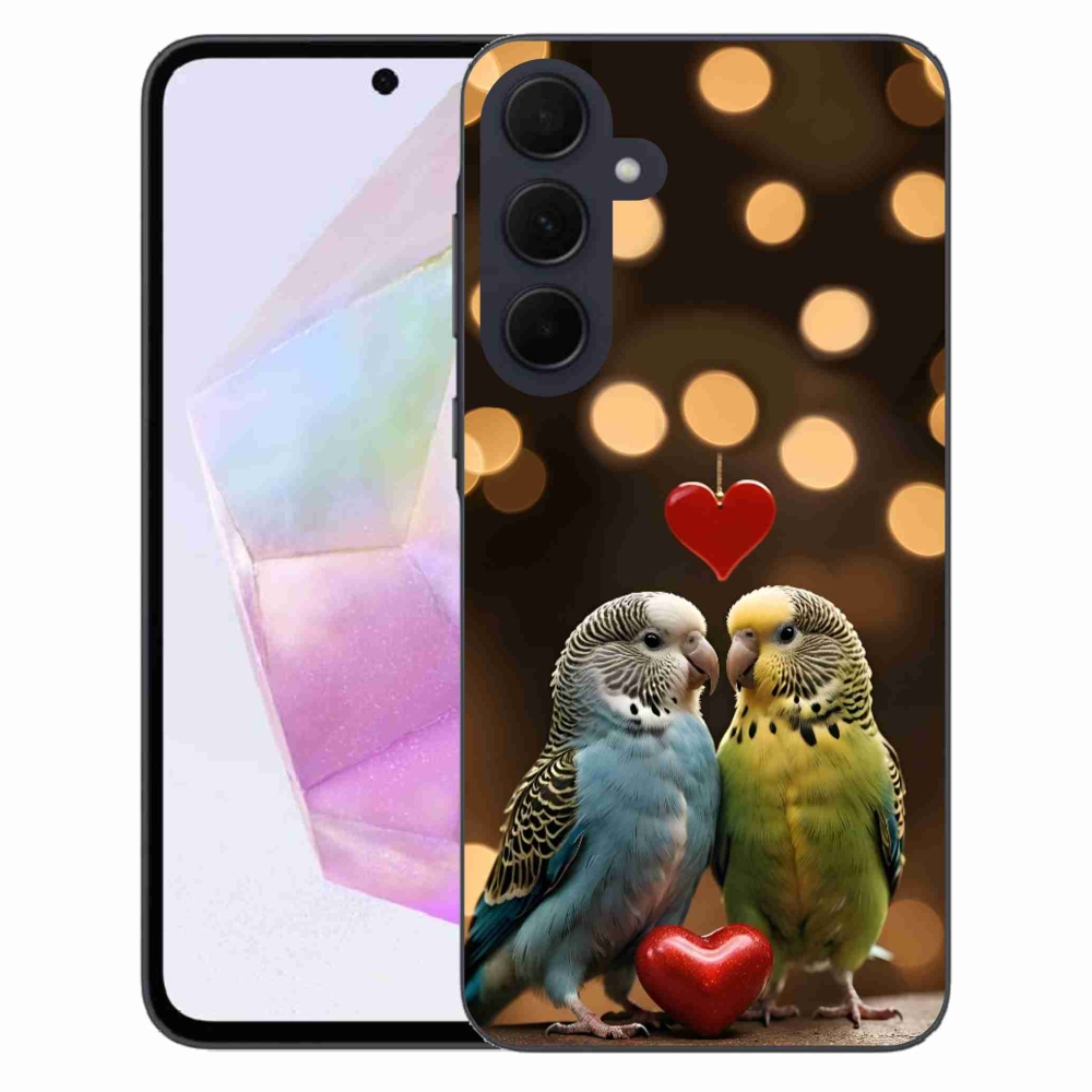 Gélový kryt mmCase na Samsung Galaxy A35 5G - zamilovaní papagáje