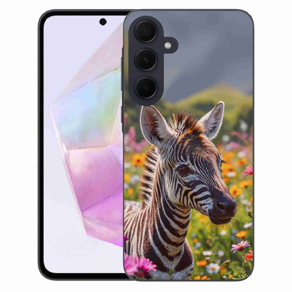 Gélový kryt mmCase na Samsung Galaxy A35 5G - zebra na lúke