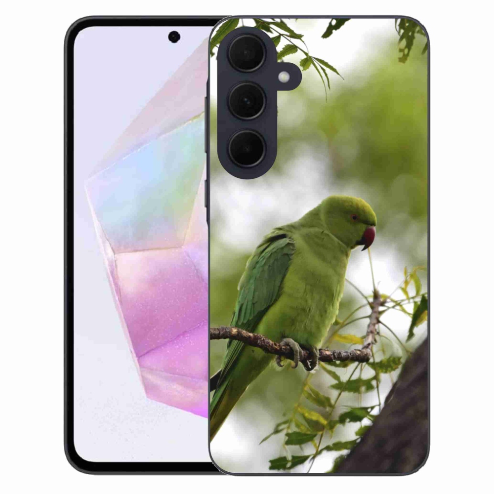Gélový kryt mmCase na Samsung Galaxy A35 5G - zelený papagáj