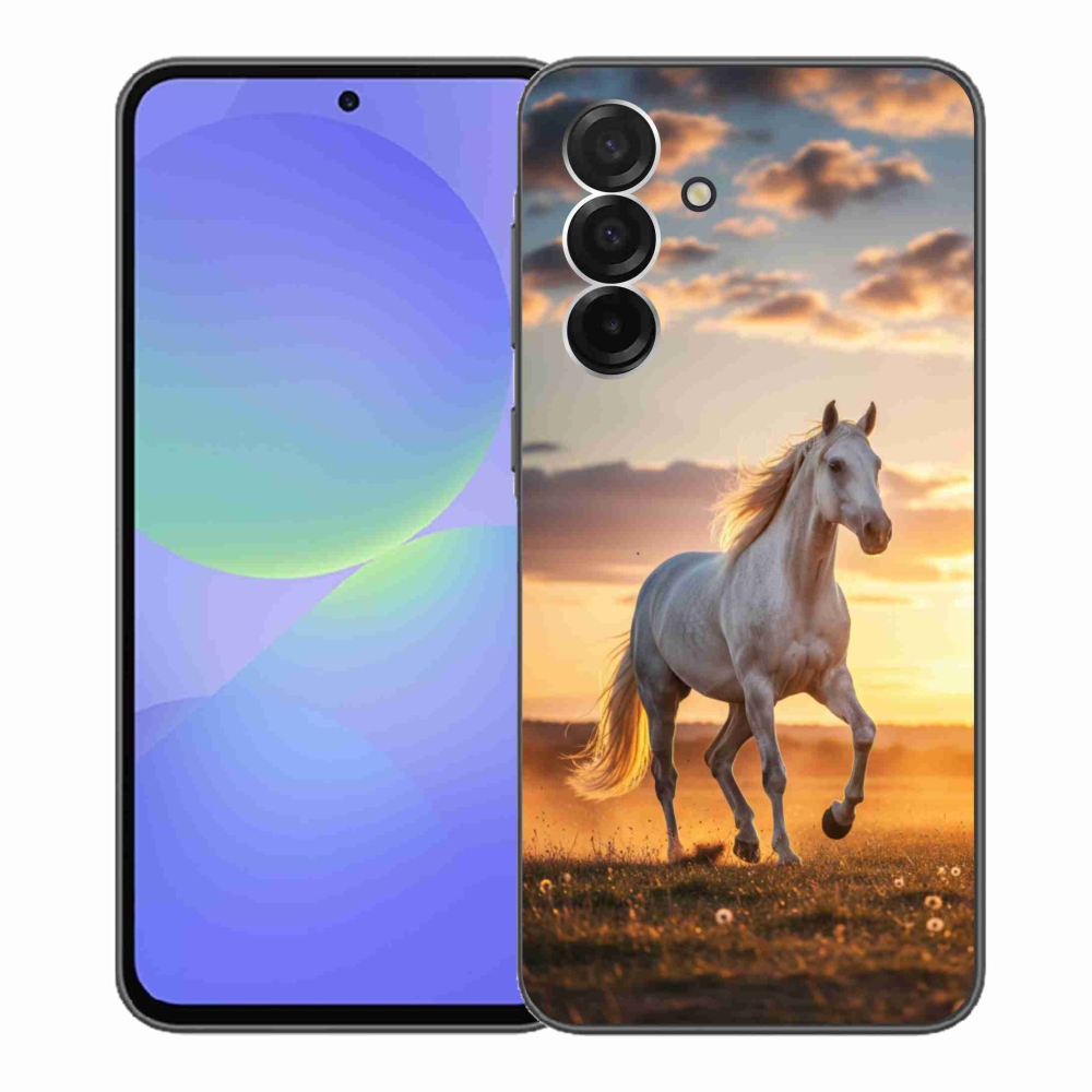 Gélový kryt mmCase na Samsung Galaxy A36 5G - bežiaci biely kôň 2