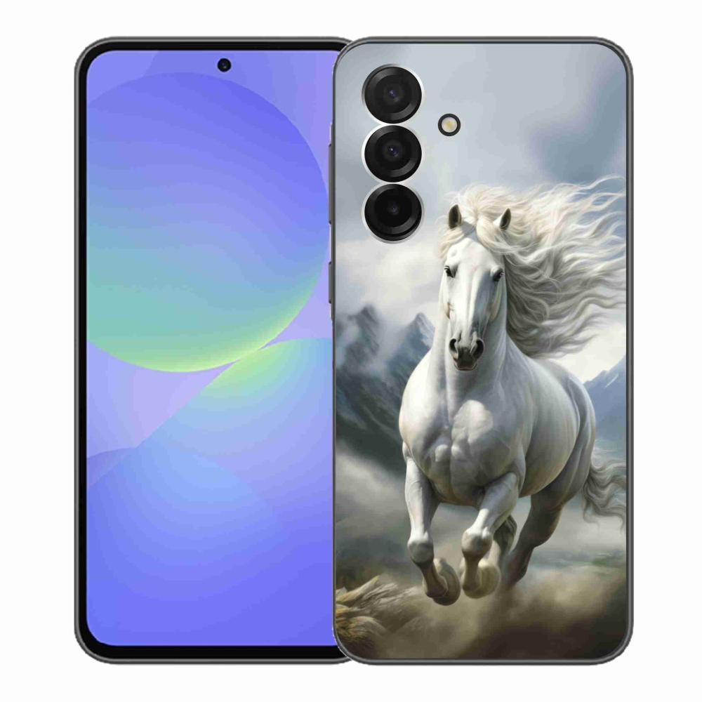 Gélový kryt mmCase na Samsung Galaxy A36 5G - bežiaci biely kôň 3