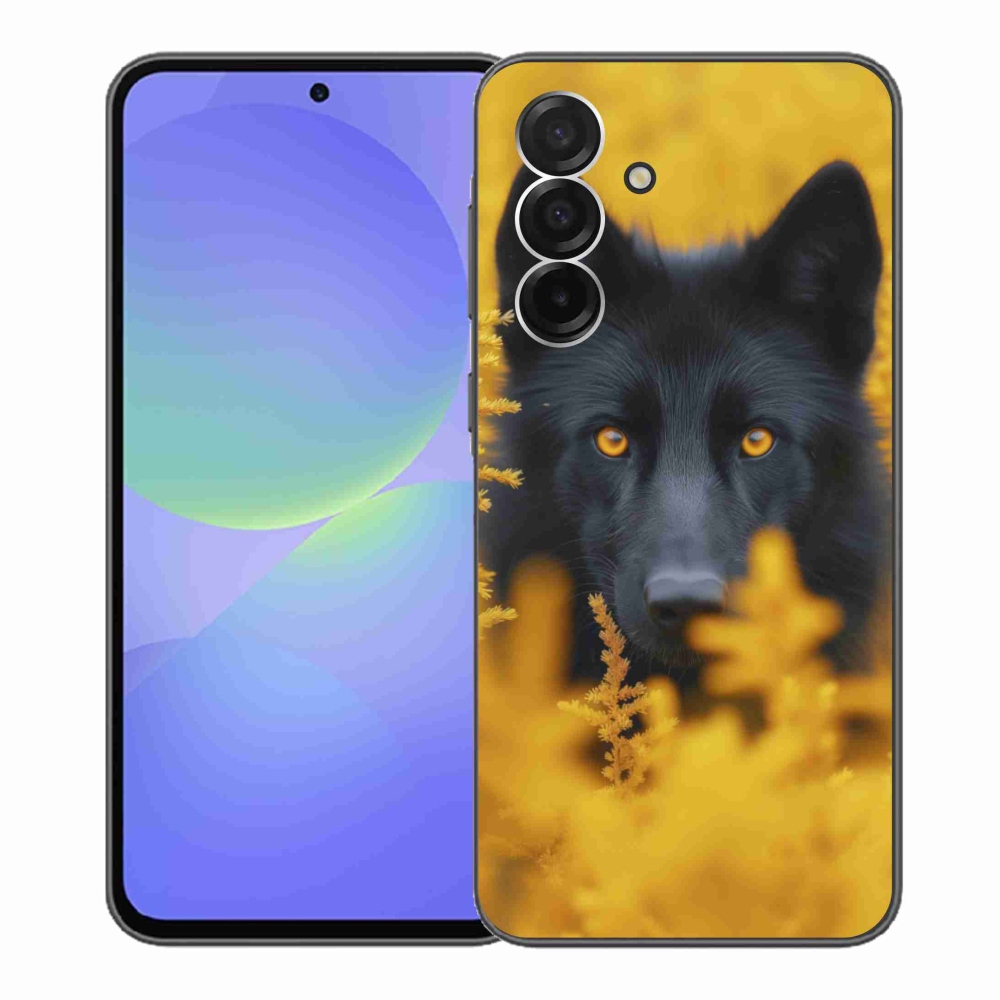 Gélový kryt mmCase na Samsung Galaxy A36 5G - čierny vlk 2